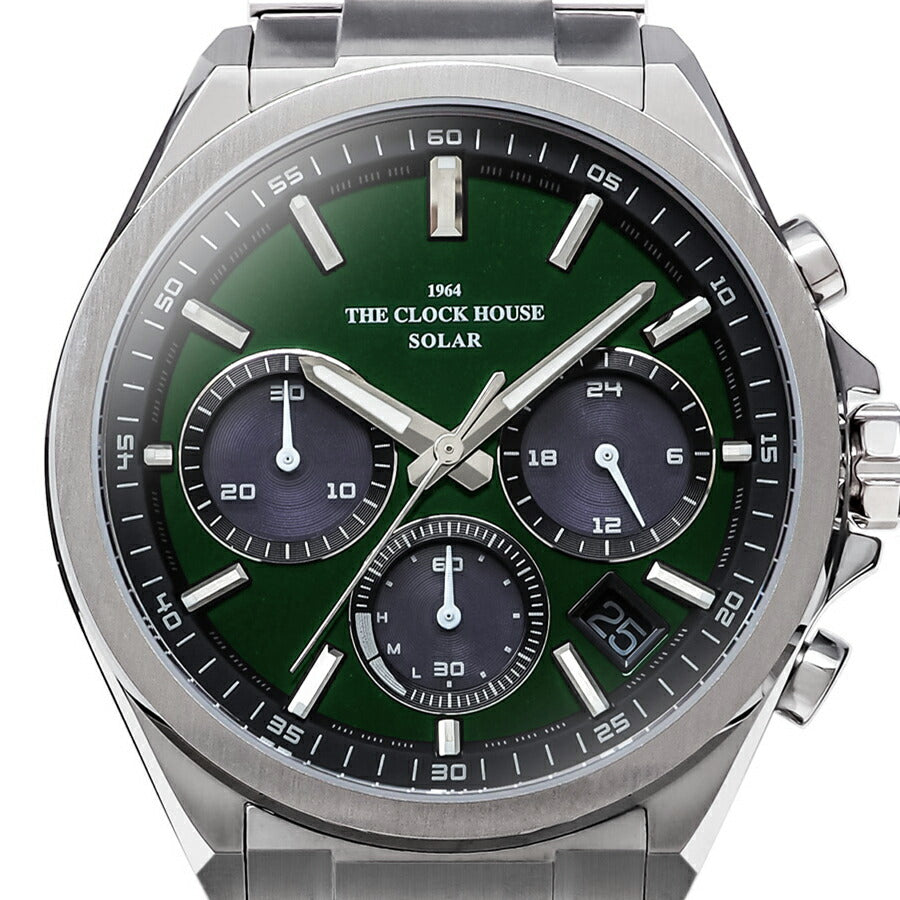 ザ・クロックハウス エッジ ソーラー クロノグラフ MBC1008-GR1A メンズ ビジネス カジュアル グリーンダイヤル