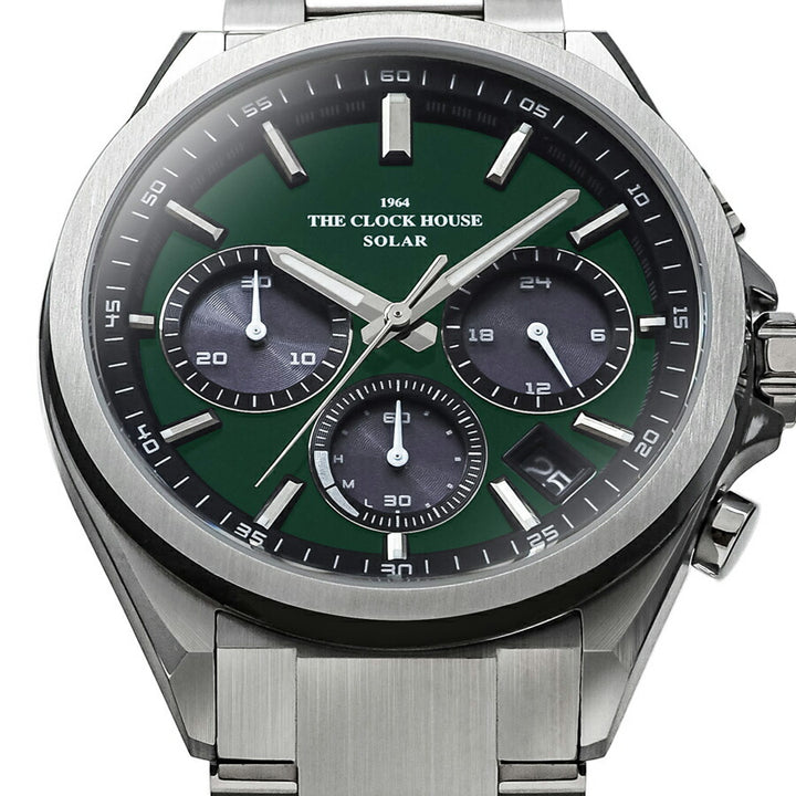 ザ・クロックハウス エッジ ソーラー クロノグラフ MBC1008-GR1A メンズ ビジネス カジュアル グリーンダイヤル