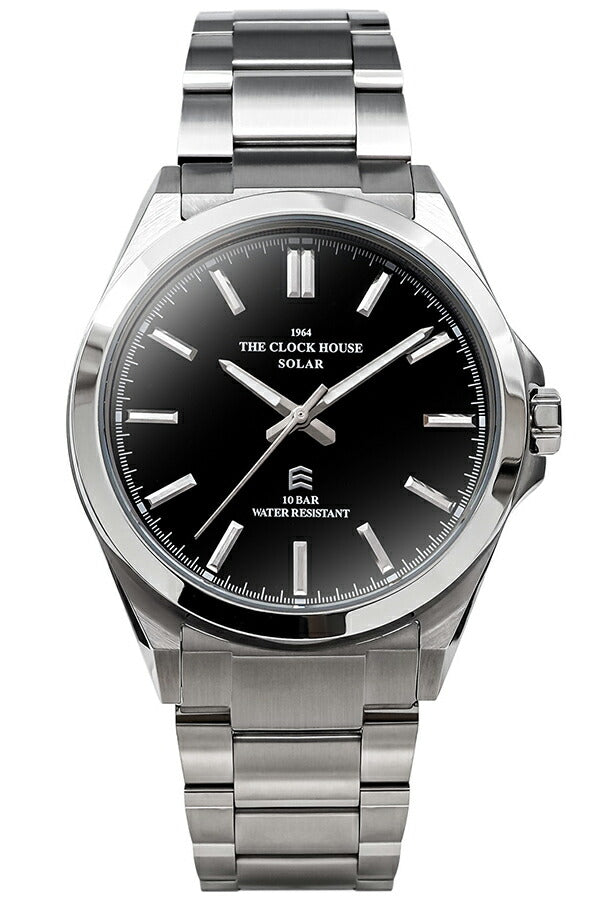 ザ・クロックハウス エッジ ソーラー 3針 グロス MBC1009-BK1A メンズ ビジネス カジュアル ブラックダイヤル
