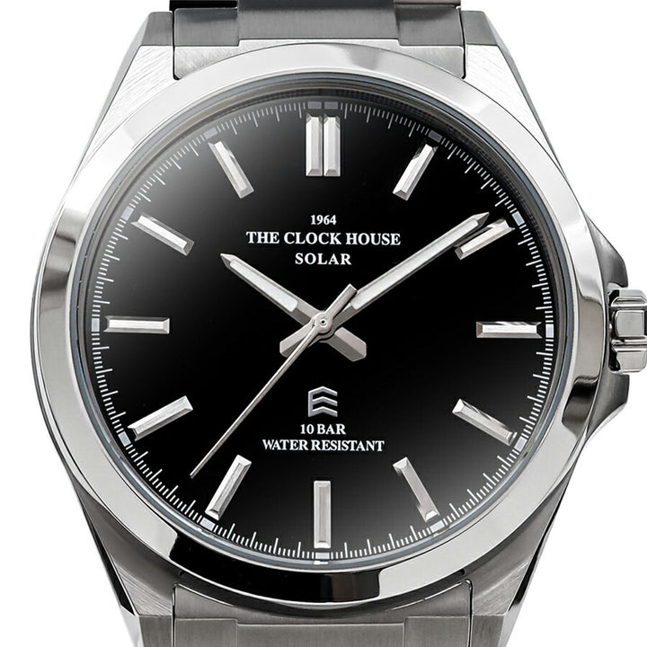 ザ・クロックハウス エッジ ソーラー 3針 グロス MBC1009-BK1A メンズ ビジネス カジュアル ブラックダイヤル
