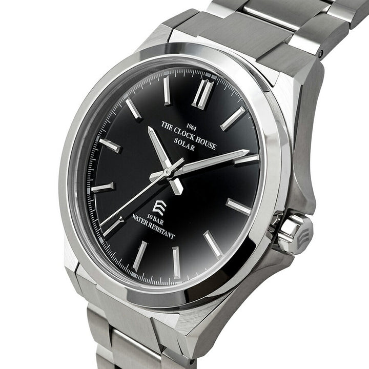 ザ・クロックハウス エッジ ソーラー 3針 グロス MBC1009-BK1A メンズ ビジネス カジュアル ブラックダイヤル