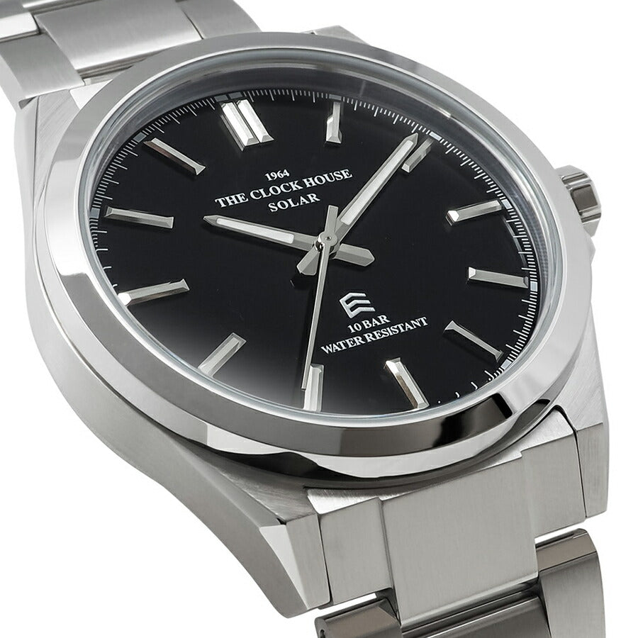 ザ・クロックハウス エッジ ソーラー 3針 グロス MBC1009-BK1A メンズ ビジネス カジュアル ブラックダイヤル