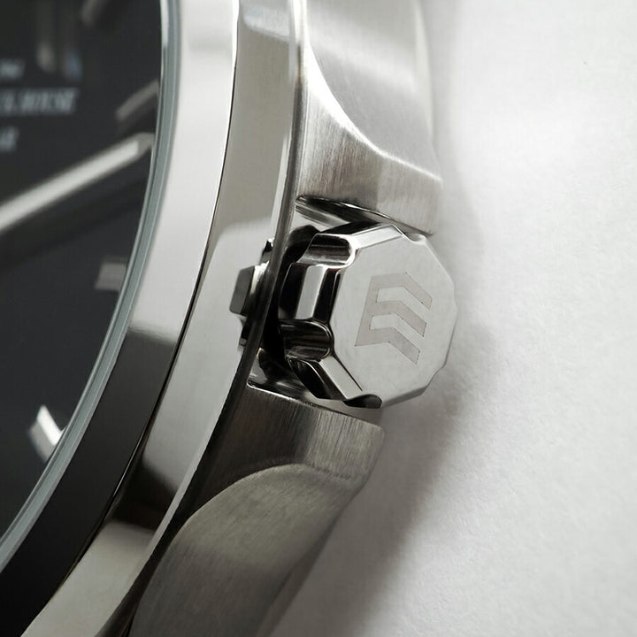 ザ・クロックハウス エッジ ソーラー 3針 グロス MBC1009-BK1A メンズ ビジネス カジュアル ブラックダイヤル