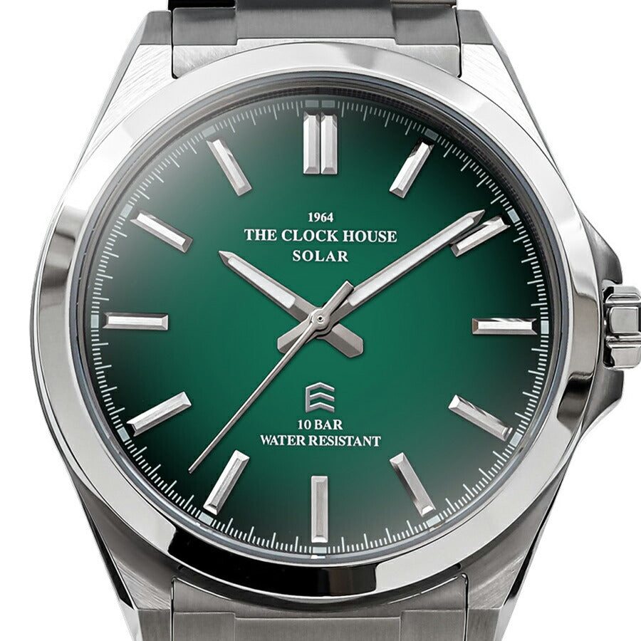 ザ・クロックハウス エッジ ソーラー 3針 グラデーション MBC1009-GR1A メンズ ビジネス カジュアル グリーンダイヤル