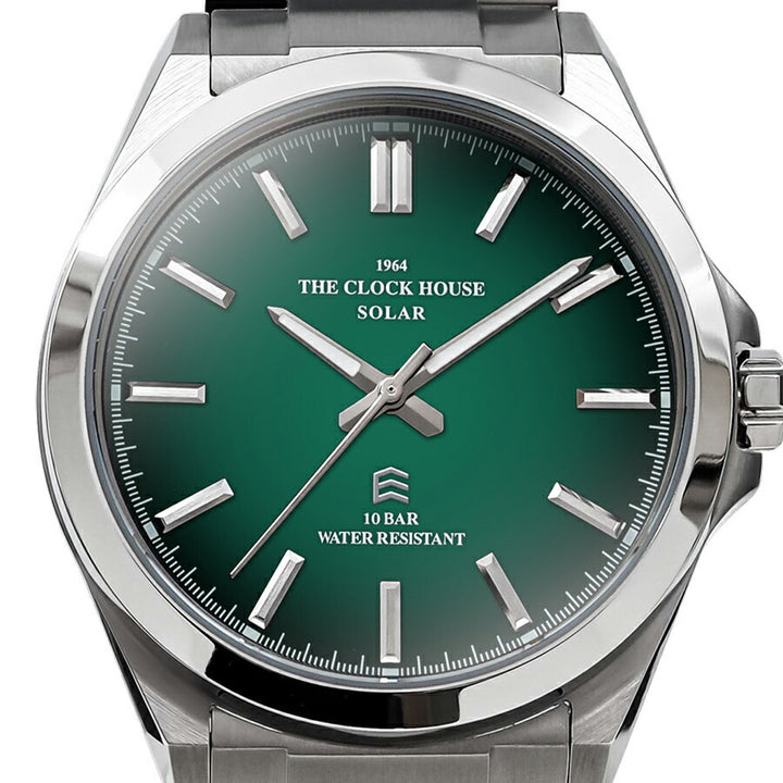 ザ・クロックハウス エッジ ソーラー 3針 グラデーション MBC1009-GR1A メンズ ビジネス カジュアル グリーンダイヤル