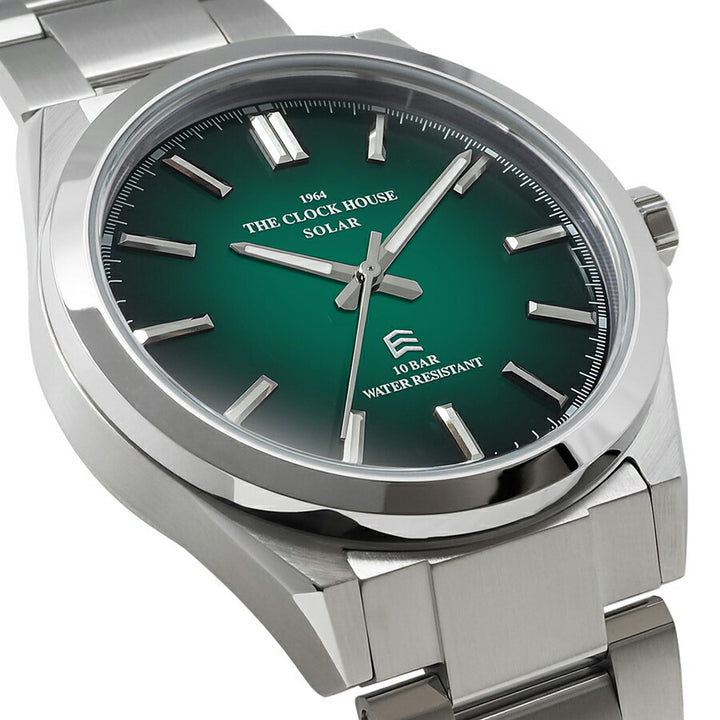 ザ・クロックハウス エッジ ソーラー 3針 グラデーション MBC1009-GR1A メンズ ビジネス カジュアル グリーンダイヤル