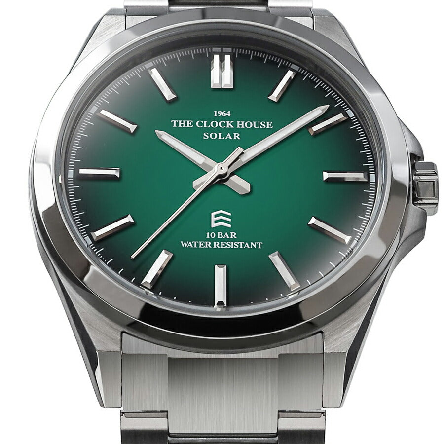 ザ・クロックハウス エッジ ソーラー 3針 グラデーション MBC1009-GR1A メンズ ビジネス カジュアル グリーンダイヤル