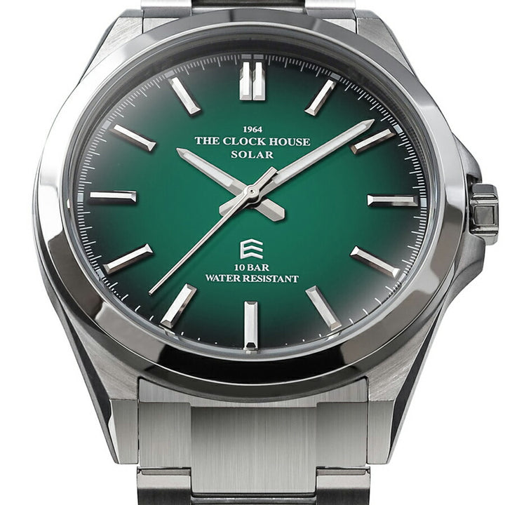 ザ・クロックハウス エッジ ソーラー 3針 グラデーション MBC1009-GR1A メンズ ビジネス カジュアル グリーンダイヤル