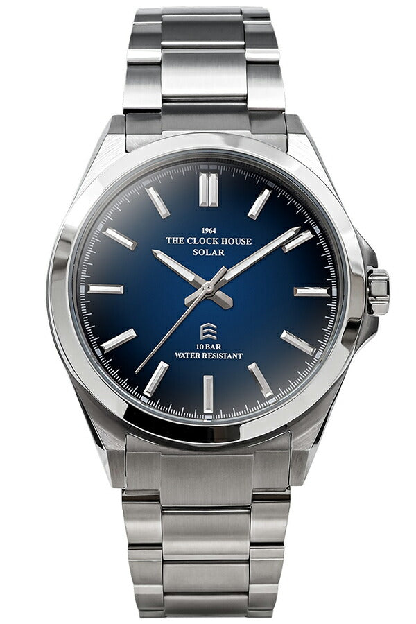 ザ・クロックハウス エッジ ソーラー 3針 グラデーション MBC1009-NV1A メンズ ビジネス カジュアル ネイビーダイヤル