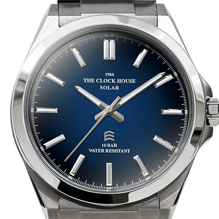 ザ・クロックハウス エッジ ソーラー 3針 グラデーション MBC1009-NV1A メンズ ビジネス カジュアル ネイビーダイヤル