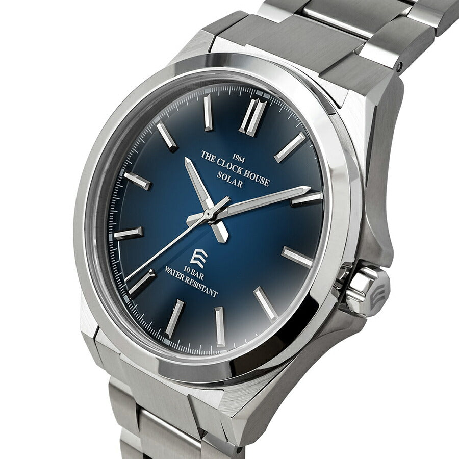 ザ・クロックハウス エッジ ソーラー 3針 グラデーション MBC1009-NV1A メンズ ビジネス カジュアル ネイビーダイヤル