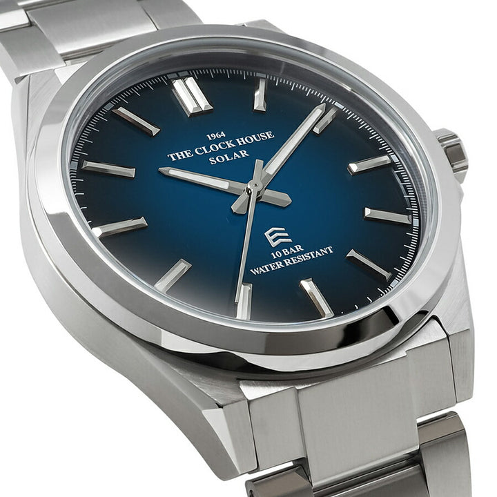 ザ・クロックハウス エッジ ソーラー 3針 グラデーション MBC1009-NV1A メンズ ビジネス カジュアル ネイビーダイヤル