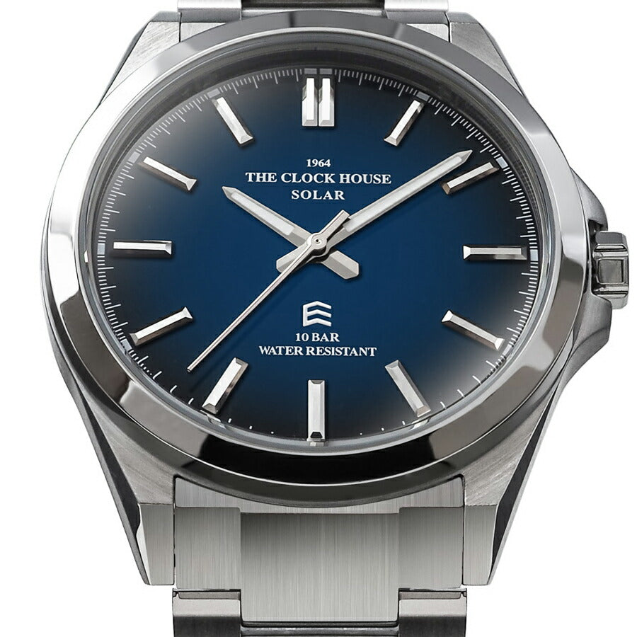 ザ・クロックハウス エッジ ソーラー 3針 グラデーション MBC1009-NV1A メンズ ビジネス カジュアル ネイビーダイヤル