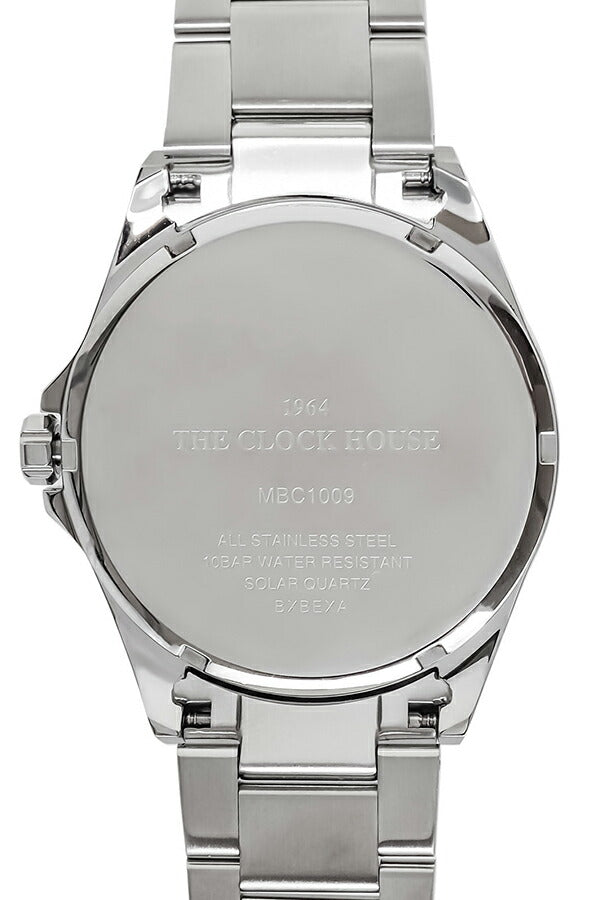 ザ・クロックハウス エッジ ソーラー 3針 ストライプ MBC1009-SI1A メンズ ビジネス カジュアル シルバーダイヤル