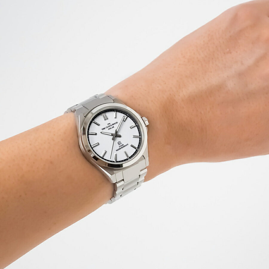 ザ・クロックハウス エッジ ソーラー 3針 グロス MBC1009-WH1A メンズ ビジネス カジュアル ホワイトダイヤル