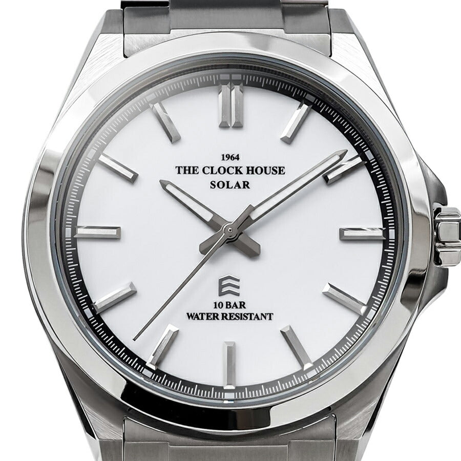 ザ・クロックハウス エッジ ソーラー 3針 グロス MBC1009-WH1A メンズ ビジネス カジュアル ホワイトダイヤル
