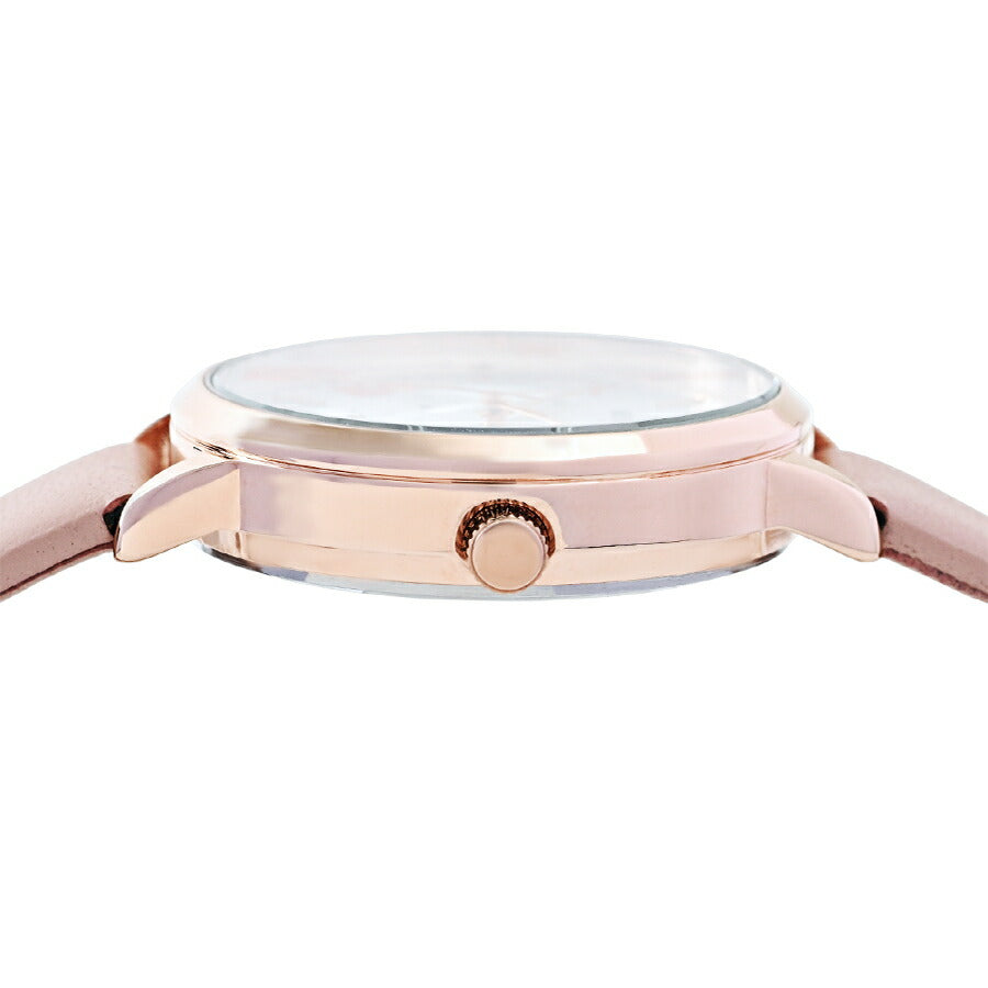 ミッシェルクラン マルチファンクション MK16034-SI レディース クオーツ 電池式 シルバーホワイトダイヤル ピンク 革ベルト