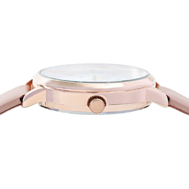 ミッシェルクラン マルチファンクション MK16034-SI レディース クオーツ 電池式 シルバーホワイトダイヤル ピンク 革ベルト