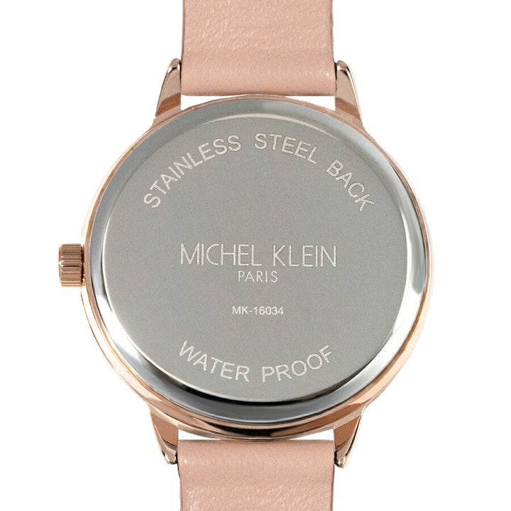 ミッシェルクラン マルチファンクション MK16034-SI レディース クオーツ 電池式 シルバーホワイトダイヤル ピンク 革ベルト