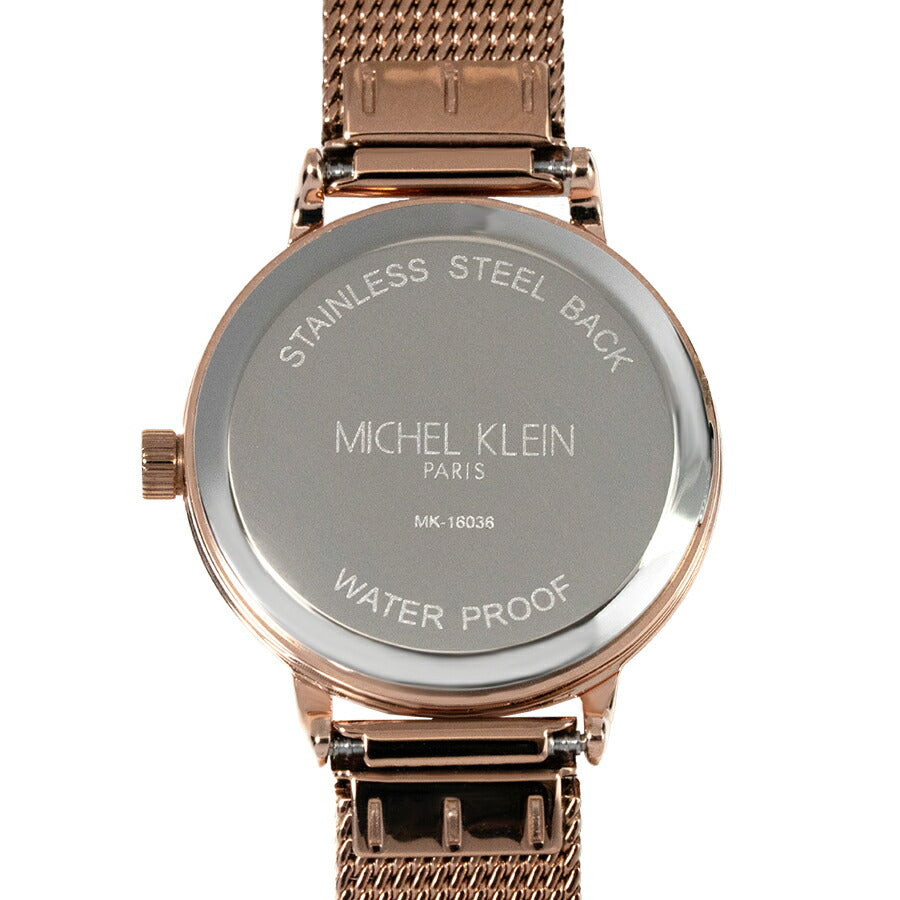 ミッシェルクラン 3針モデル MK16036-BK レディース クオーツ 電池式 ブラックダイヤル ゴールド メッシュバンド