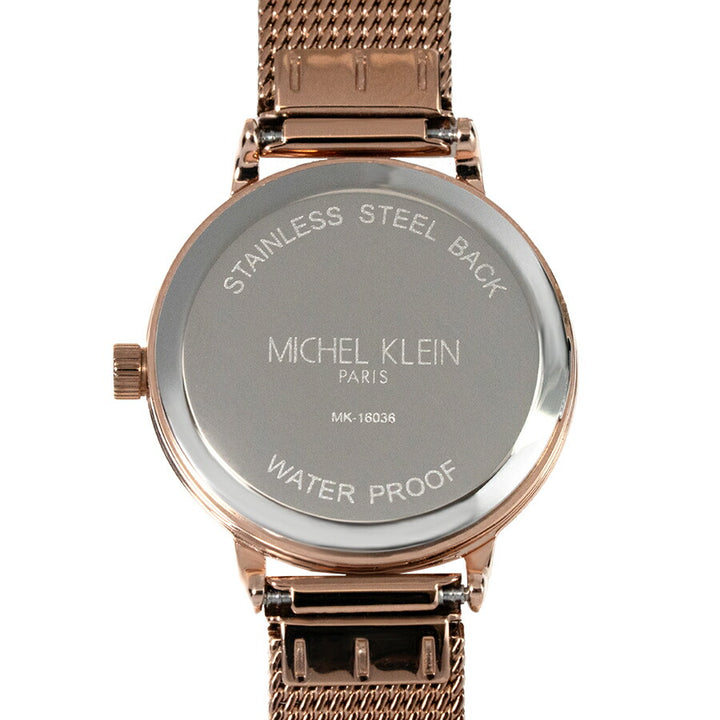 ミッシェルクラン 3針モデル MK16036-BK レディース クオーツ 電池式 ブラックダイヤル ゴールド メッシュバンド
