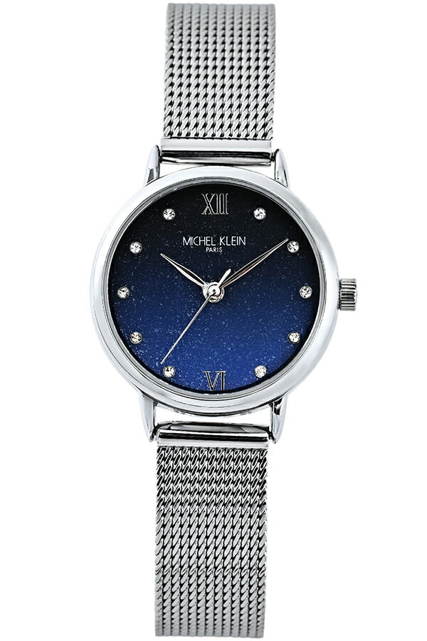 ミッシェルクラン 3針モデル MK16036-BL レディース クオーツ 電池式 ブルーダイヤル シルバー メッシュバンド
