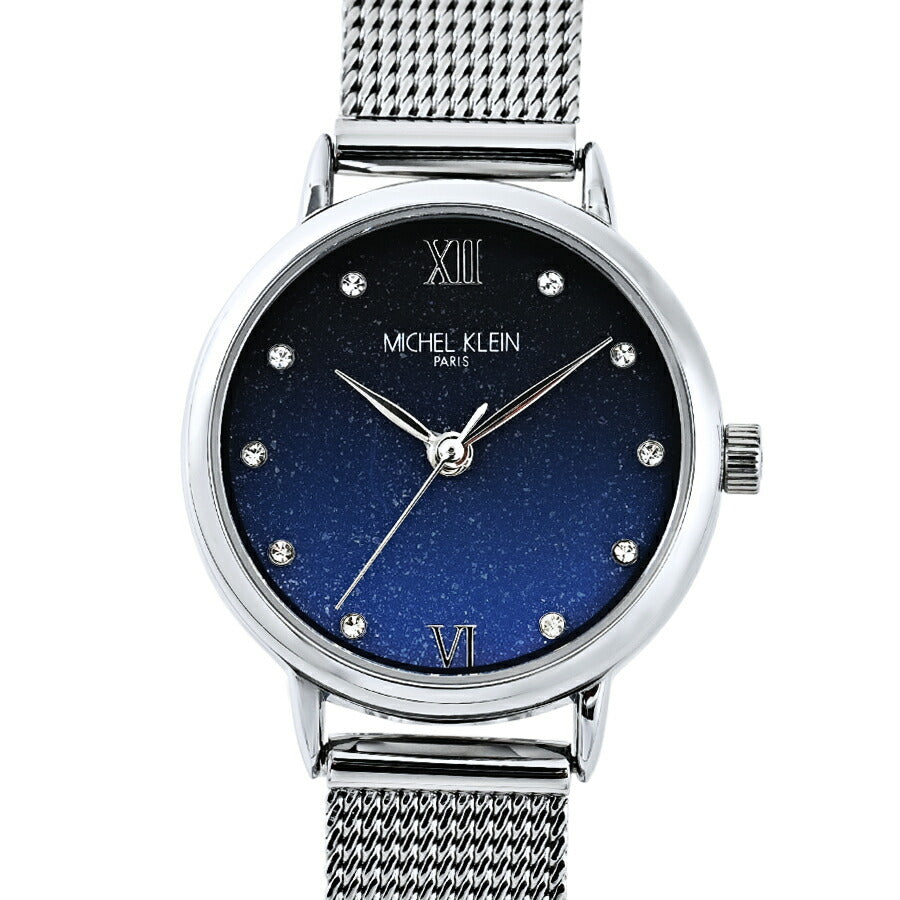 ミッシェルクラン 3針モデル MK16036-BL レディース クオーツ 電池式 ブルーダイヤル シルバー メッシュバンド