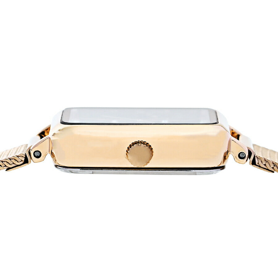 ミッシェルクラン 3針モデル MK16038-RE レディース クオーツ 電池式 レクタンギュラー レッドダイヤル ゴールド メッシュバンド