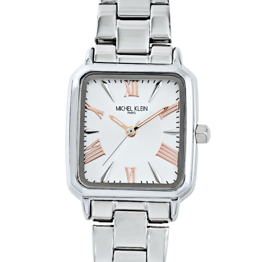 ミッシェルクラン 3針モデル MK16040-SI2 レディース クオーツ 電池式 スクエア シルバーホワイトダイヤル メタルバンド