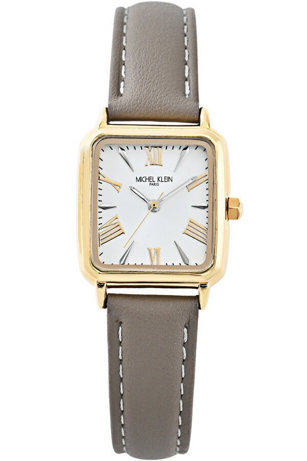 ミッシェルクラン 3針モデル MK16040-SI3 レディース クオーツ 電池式 スクエア シルバーホワイトダイヤル 革ベルト