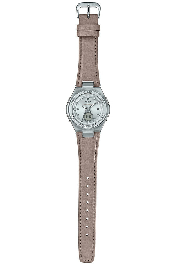 BABY-G ベビージー G-MS ジーミズ MSG-W200EL-5AJF レディース 腕時計 電波ソーラー アナログ デジタル 革ベルト 国内正規品 カシオ