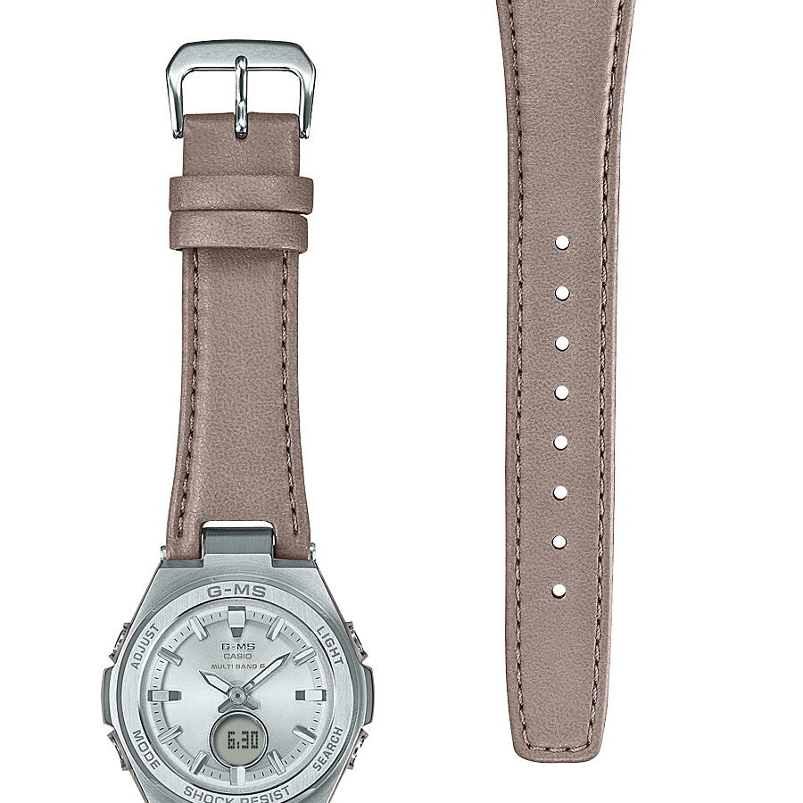 BABY-G ベビージー G-MS ジーミズ MSG-W200EL-5AJF レディース 腕時計 電波ソーラー アナログ デジタル 革ベルト 国内正規品 カシオ