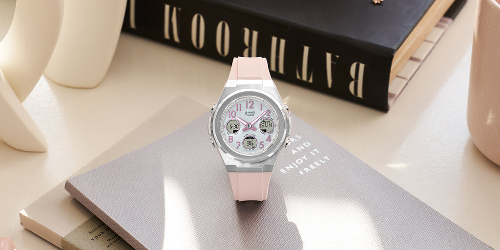BABY-G G-MS ジーミズ MSG-W610-4AJF レディース 電波 ソーラー アナデジ アラビック数字 樹脂バンド シルバー ピンク 国内正規品 カシオ
