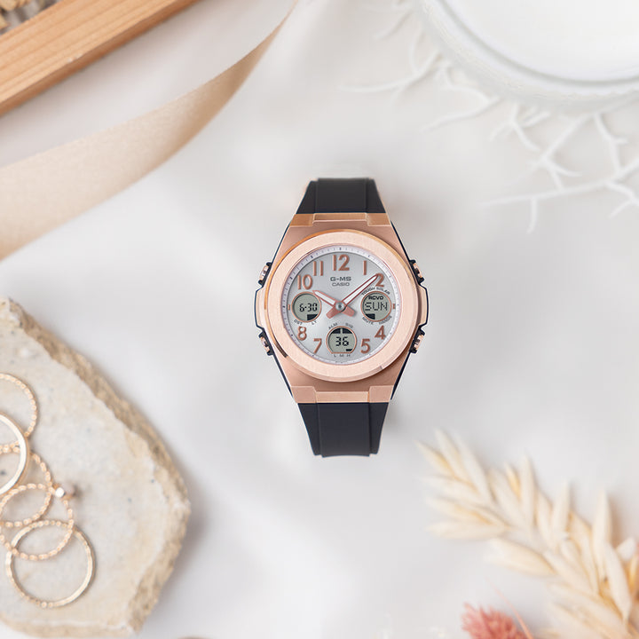 BABY-G G-MS MSG-W610G-1AJF レディース 腕時計 電波 ソーラー アナデジ アラビック数字 樹脂バンド ゴールド ブラック 国内正規品 カシオ