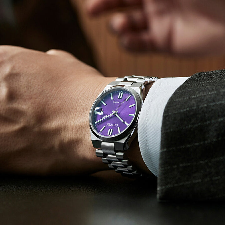 シチズンコレクション TSUYOSA Collection ツヨサ 37mm バイオレット NJ0200-50W メンズ メカニカル 機械式 自動巻き 3針 日付