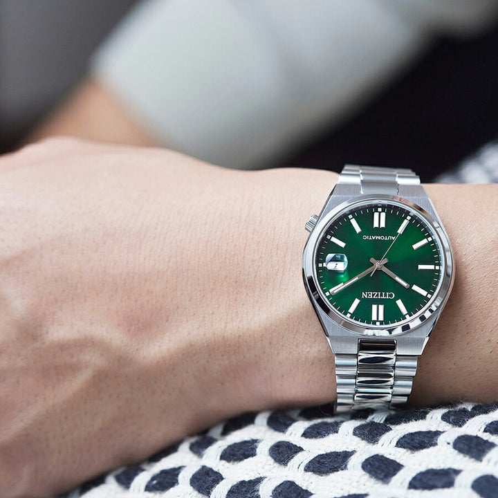 シチズンコレクション TSUYOSA Collection ツヨサ 37mm ダークグリーン NJ0200-50X メンズ メカニカル 機械式 自動巻き 3針 日付