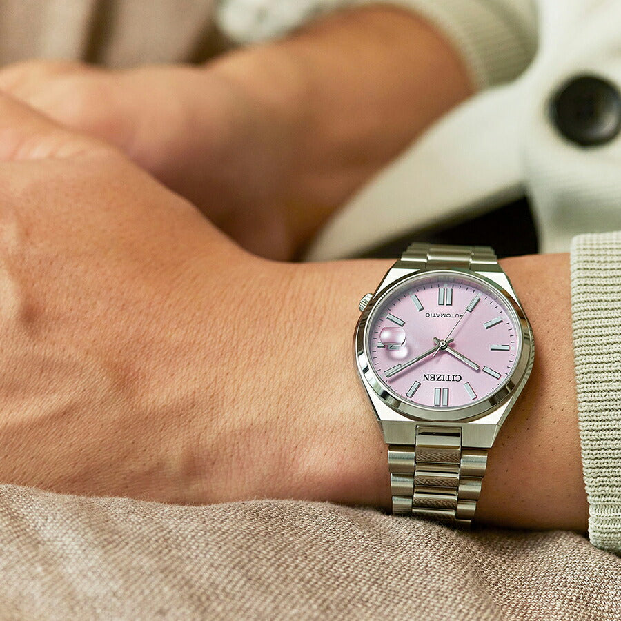 シチズンコレクション TSUYOSA Collection ツヨサ 37mm パステルピンク NJ0200-50Z メンズ メカニカル 機械式 自動巻き 3針 日付