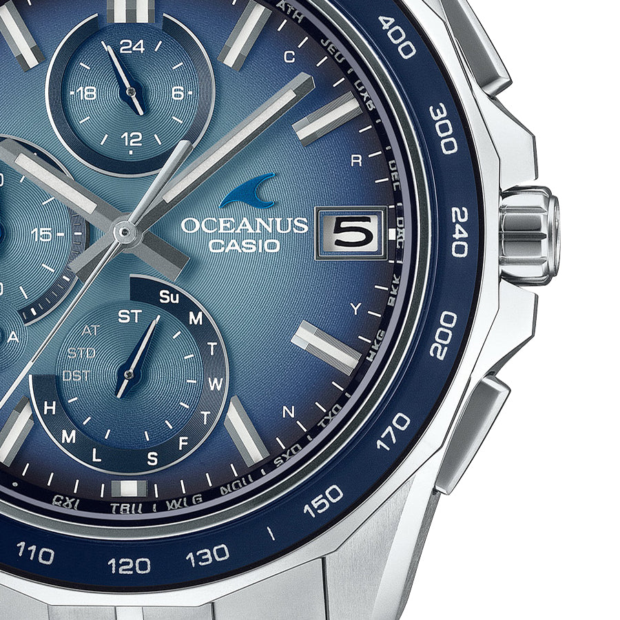オシアナス マンタ S7000 レトロトーンコレクション OCW-S7000RA-2AJF メンズ 電波ソーラー Bluetooth クロノグラフ チタン ブルー 日本製