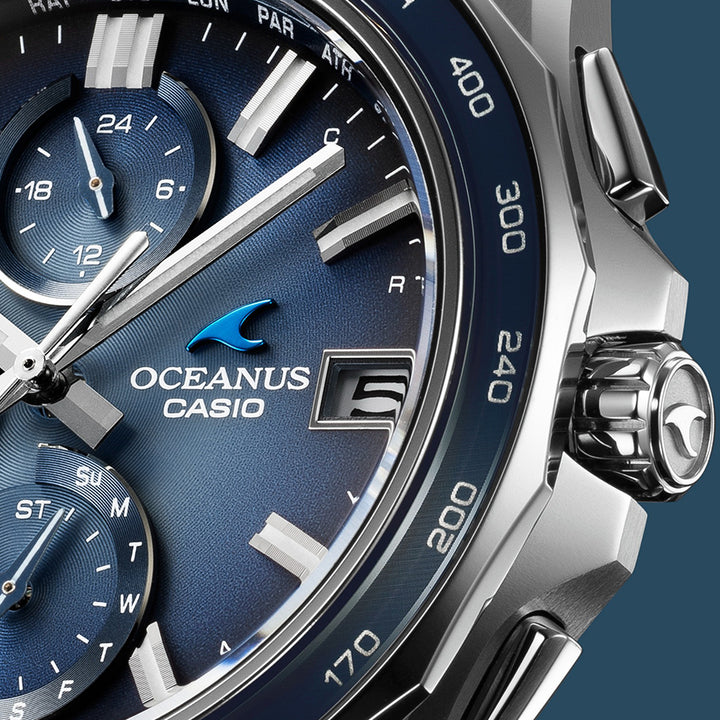 オシアナス マンタ S7000 レトロトーンコレクション OCW-S7000RA-2AJF メンズ 電波ソーラー Bluetooth クロノグラフ チタン ブルー 日本製