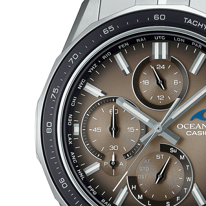 オシアナス マンタ S7000 限定モデル レトロトーンコレクション OCW-S7000RA-5AJF メンズ 電波ソーラー Bluetooth クロノグラフ チタン ベージュ 日本製
