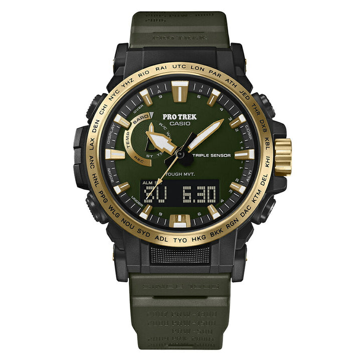 プロトレック 30周年記念モデル 木漏れ日 PRW-61ANS-3JR メンズ 電波ソーラー アナデジ ウレタンバンド グリーン