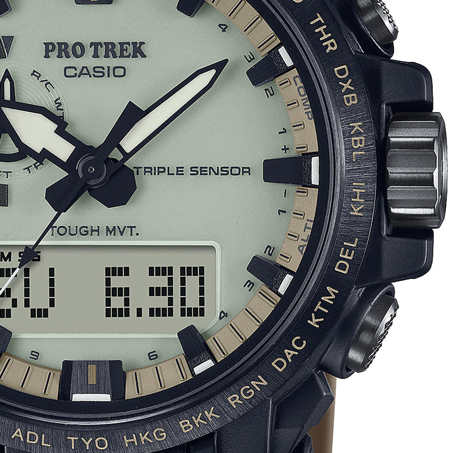 プロトレック クライマーライン PRW-61シリーズ 全面蓄光ダイヤル PRW-61LD-5JF メンズ 腕時計 電波ソーラー アナデジ 国内正規品 カシオ