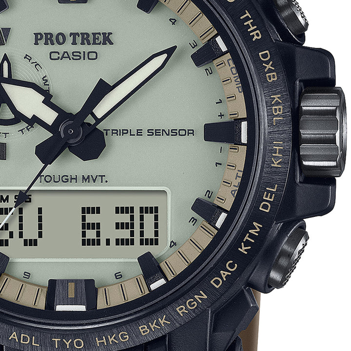 プロトレック クライマーライン PRW-61シリーズ 全面蓄光ダイヤル PRW-61LD-5JF メンズ 腕時計 電波ソーラー アナデジ 国内正規品 カシオ