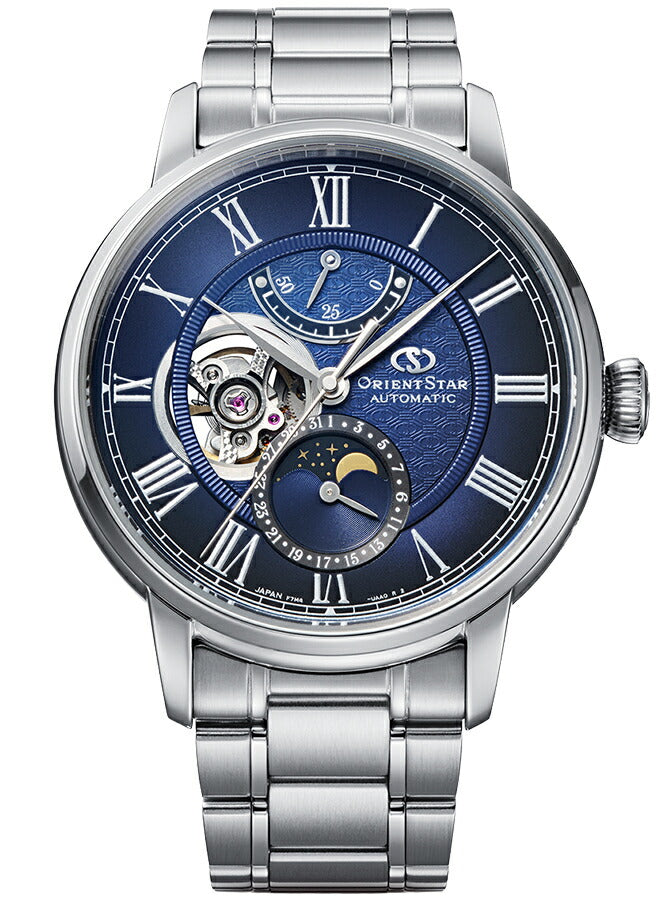 ORIENT STAR 自動巻き腕時計 M45 F7 ネイビー 10月16日発売/予約》オリエントスター M45 F7 メカニカルムーン