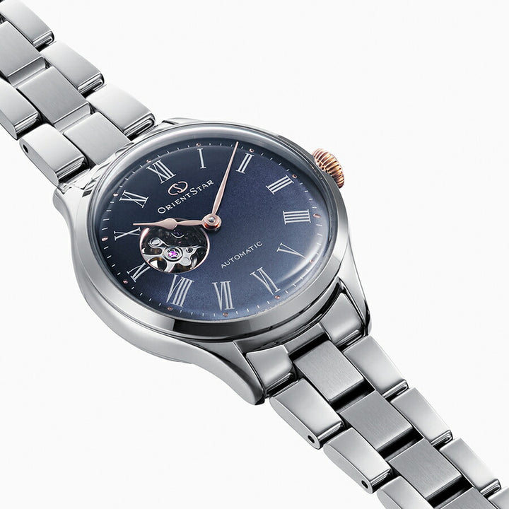 オリエントスター Moving Blue 2025 限定モデル 雪明かり クラシックセミスケルトン RK-ND0022L レディース 機械式 自動巻き ブルーグレー 日本製