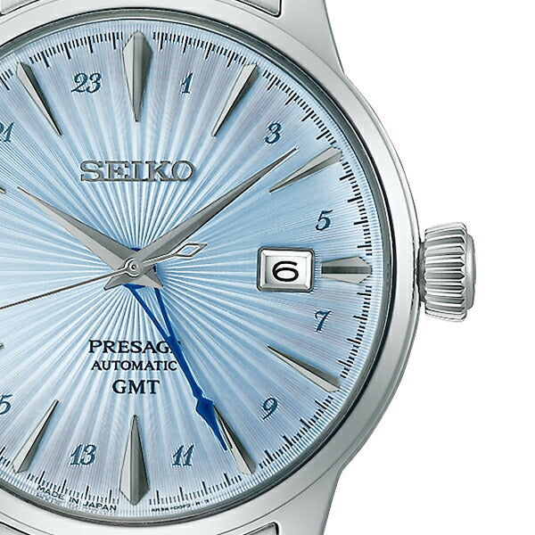 セイコー プレザージュ カクテルタイム GMT スカイダイビング SARY241 メンズ 腕時計 メカニカル 自動巻き ライトブルーダイヤル メタルバンド 日本製