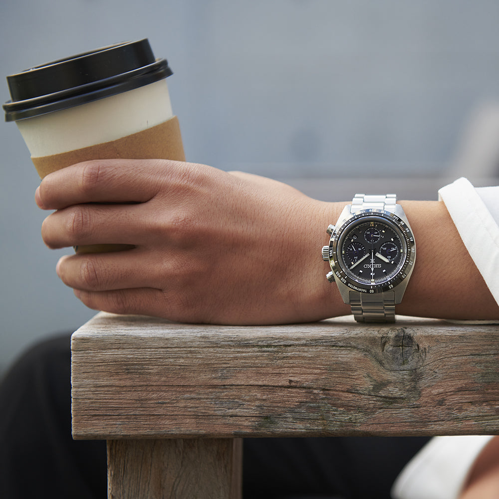 セイコー プロスペックス SPEEDTIMER スピードタイマー ソーラークロノグラフ SBDL091 メンズ 腕時計 ブラック 日本製