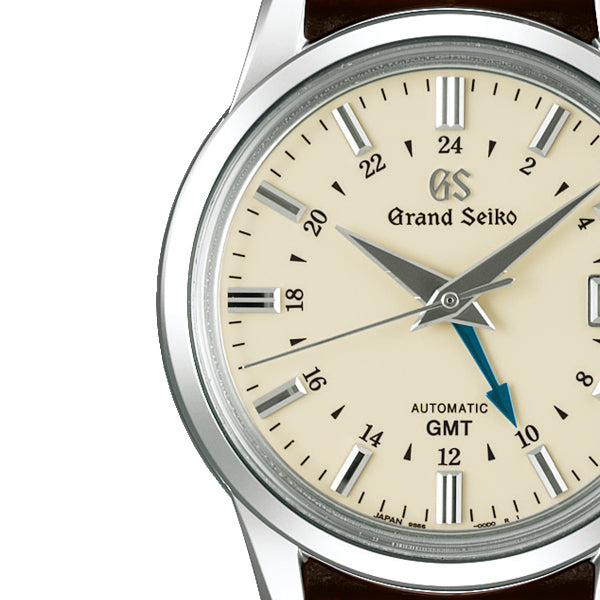 グランドセイコー メカニカル 9S GMT メンズ SBGM221 アイボリー 革ベルト クロコダイル