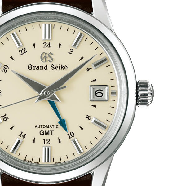 グランドセイコー メカニカル 9S GMT メンズ SBGM221 アイボリー 革ベルト クロコダイル