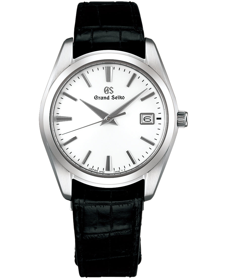Grand Seikoクォーツ 白文字版　革バンドSBGX295 グランドセイコー クオーツ 9F メンズ SBGX295 ホワイト 革ベルト